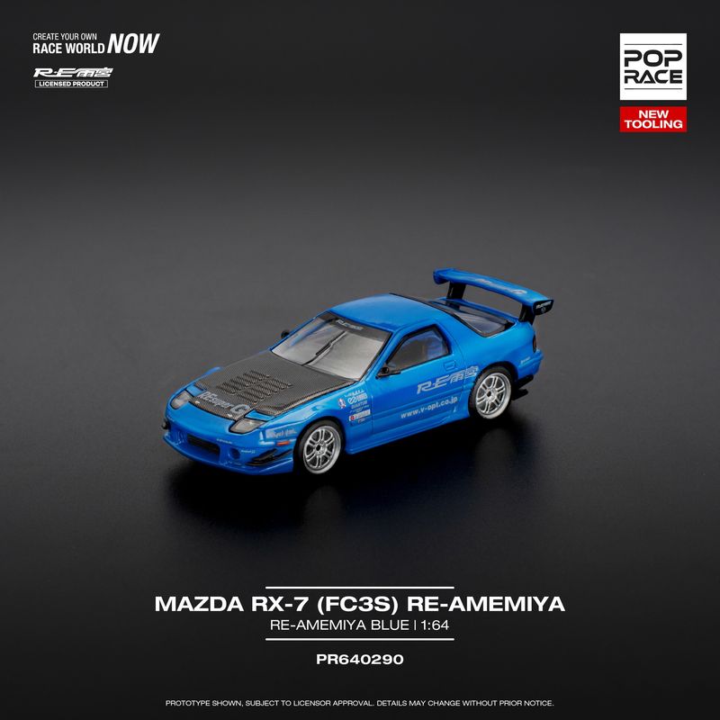 1:64 Pop Race Limited - Mazda RX-7 (FC3S) RE-AMEMIYA, blue 1:64 Pop Race Limited - Mazda RX-7 (FC3S) RE-AMEMIYA, blue