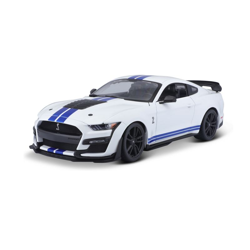 1:18 Maisto - 2020 Ford Mustang Shelby GT500 White Blue *Reproduktion* 1:18 Maisto - 2020 Ford Mustang Shelby GT500 White Blue *Reproduktion*