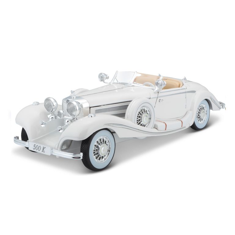 1:18 Maisto - 1936 Mercedes 500K Roadster White *Reproduktion* 1:18 Maisto - 1936 Mercedes 500K Roadster White *Reproduktion*
