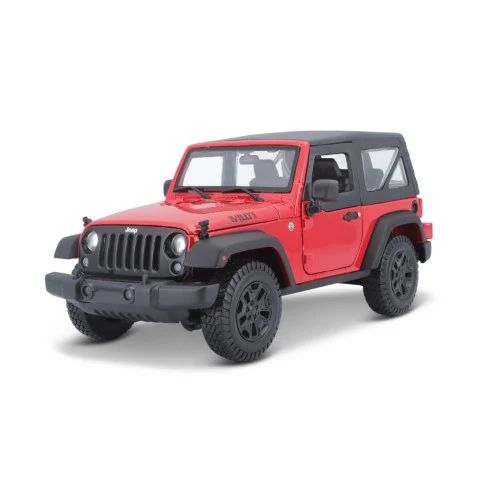 1:18 Maisto - 2014 Jeep Wrangler Willys Soft Top Red Black *Reproduktion* 1:18 Maisto - 2014 Jeep Wrangler Willys Soft Top Red Black *Reproduktion*