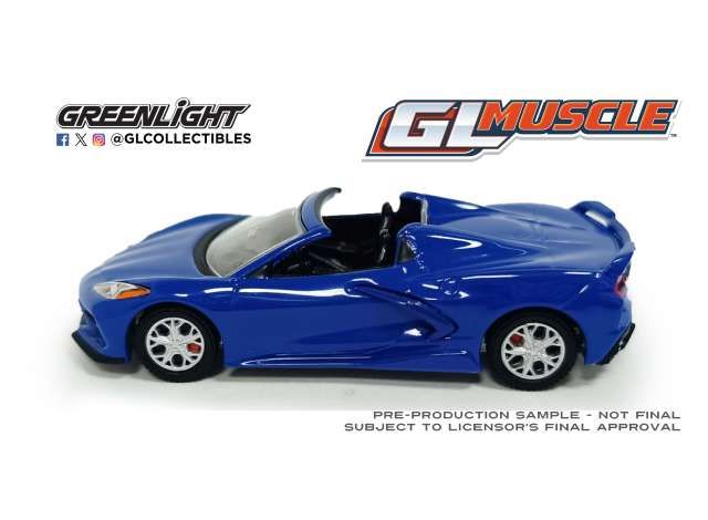 1:64 Greenlight - 2021 Corvette Stingray Convertible *GL Muscle Series 30*, Elkhart Lake Blue