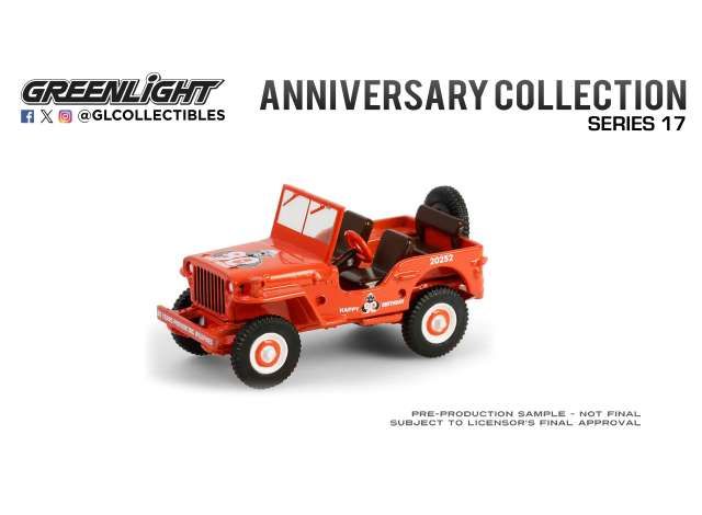1:64 Greenlight - 1944 Willys MB-Smokey Bear 80th Anniversary *Anniversary Collection series 17*