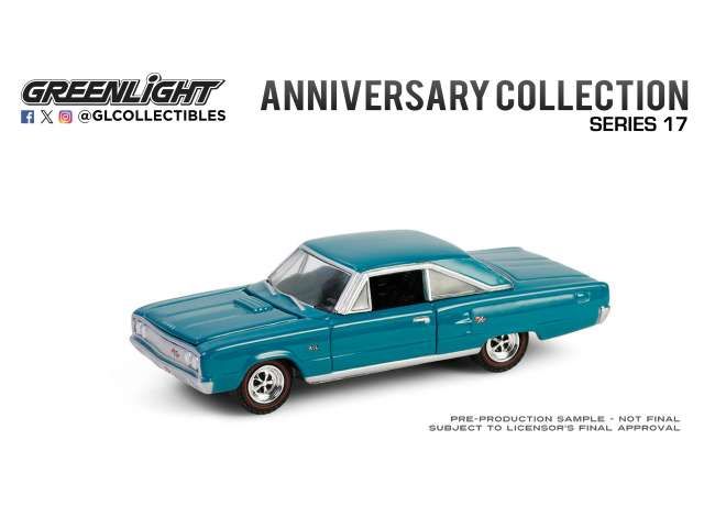 1:64 Greenlight - 1967 Dodge Coronet R/T Hemi - Hemi 60th Anniversary *Anniversary Collection series 17*, turqoise