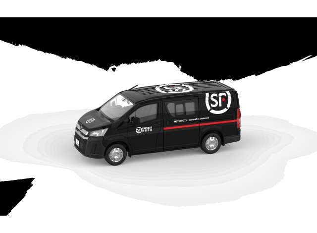 1:64 Tiny Toys - Toyota Hiace *SF Express*, black/white/red