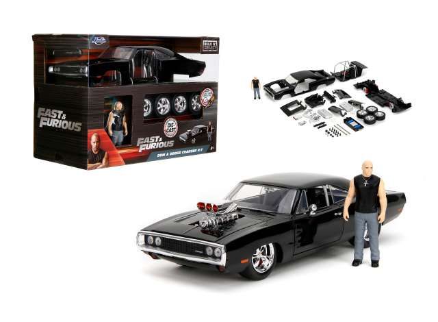 1:24 Jada Toys - 1970 Dodge Charger with Dom Toretto Figure *F&F* Metal Kit, black 1:24 Jada Toys - 1970 Dodge Charger with Dom Toretto Figure *F&F* Metal Kit, black