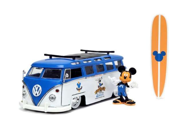 1:24 Jada Toys - 1962 Volkswagen Bus with Mickey Mouse figure, blue/white 1:24 Jada Toys - 1962 Volkswagen Bus with Mickey Mouse figure, blue/white