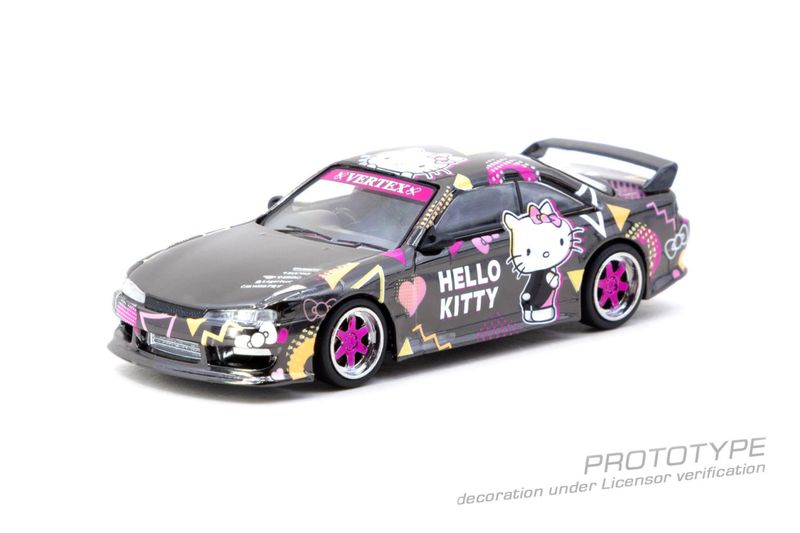 1:64 Tarmac - Vertex Nissan Silvia (S14) *Hello Kitty*, black chrome 1:64 Tarmac - Vertex Nissan Silvia (S14) *Hello Kitty*, black chrome