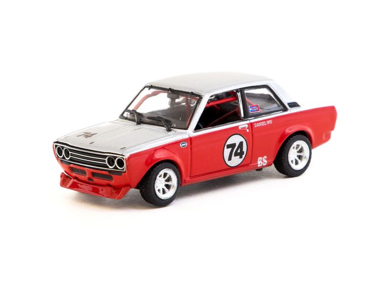 1:64 Tarmac - Datsun 510 #74 Daniel Wu, Trans-Am B-Sedan 2.5 Challenge 2023, red/white