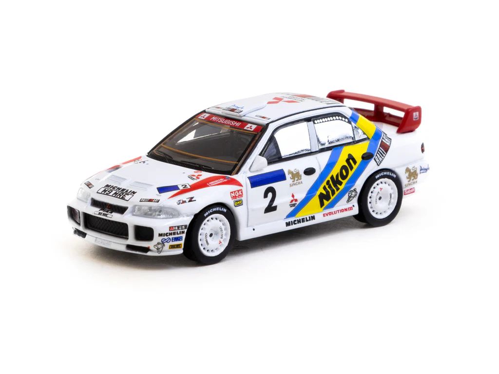 1:64 Tarmac - Mitsubishi Lancer Evolution III, #2 K. Eriksson/S. Parmander Hong Kong-Beijing Rally 1995 Winner