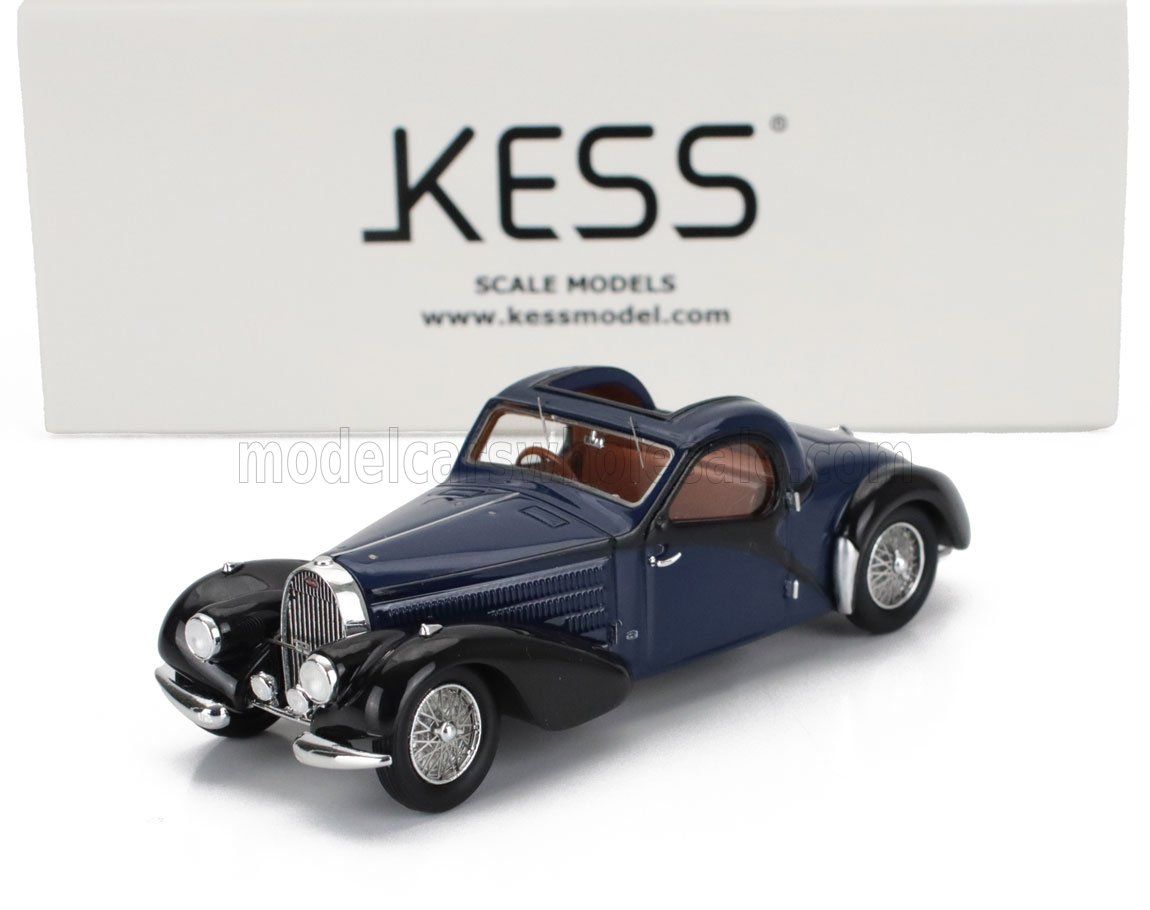 1:43 Kess Model - 1938 Buagatti 57C Atalante Coupe sn.57641 Toit Ouvrant Open Roof Blue Black