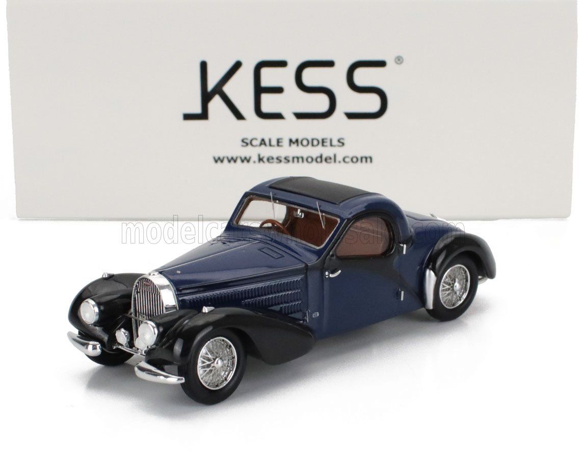 1:43 Kess Model - 1938 Buagatti 57C Atalante Coupe sn.57641 Toit Ouvrant Closed Roof Blue Black