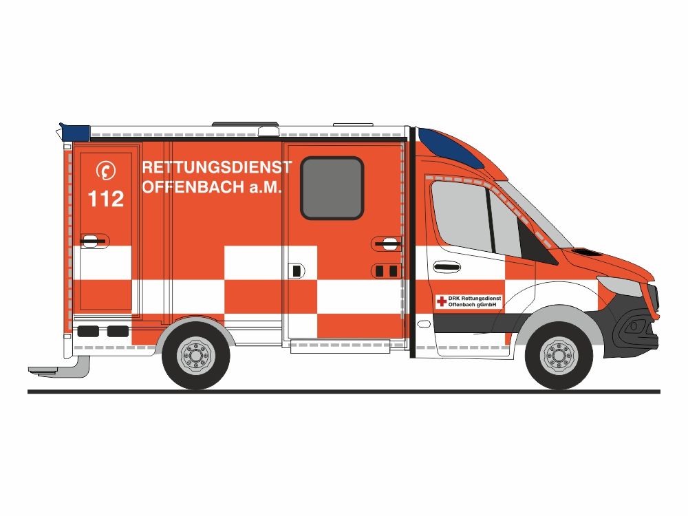 1:87 Rietze - System Strobel RTW, 2018, DRK Offenbach / Main