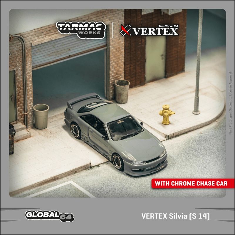 1:64 Tarmac - VERTEX Nissan Silvia (S 14), grey 1:64 Tarmac - VERTEX Nissan Silvia (S 14), grey