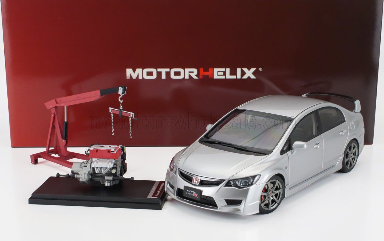 1:18 Motorhelix - 2007 Honda Civic Type-R FD2 Silver *Withe Extra Engine & Accessories*