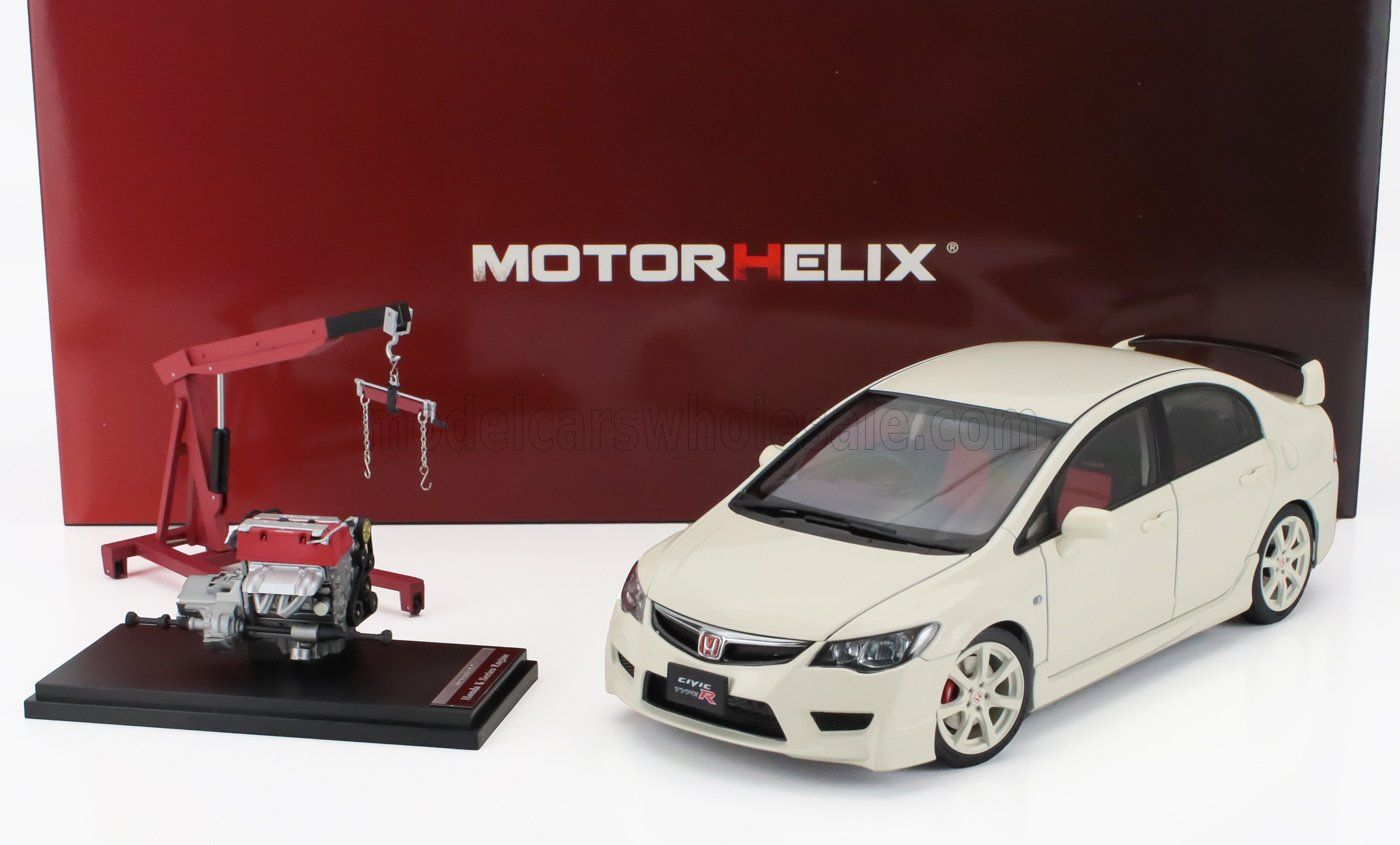 1:18 Motorhelix - 2007 Honda Civic Type-R FD2 Weiß *Withe Extra Engine & Accessories*