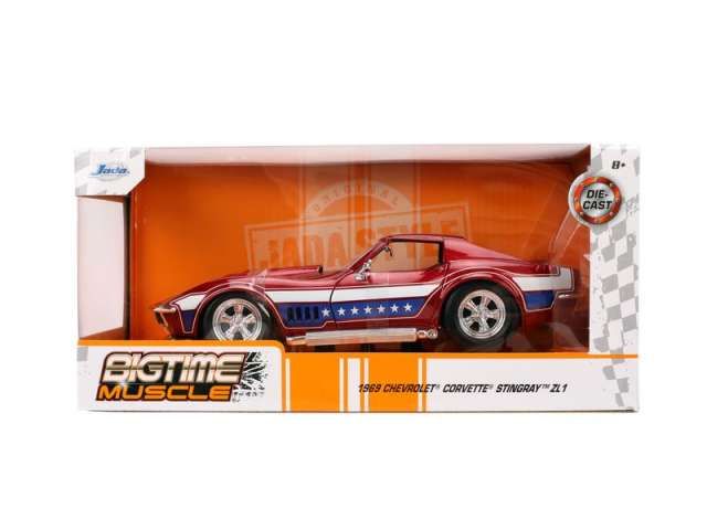 1:24 Jada Toys - 1969 Chevrolet Corvette Stingray ZL1 *Big Time Muscle*, red/white/blue 1:24 Jada Toys - 1969 Chevrolet Corvette Stingray ZL1 *Big Time Muscle*, red/white/blue