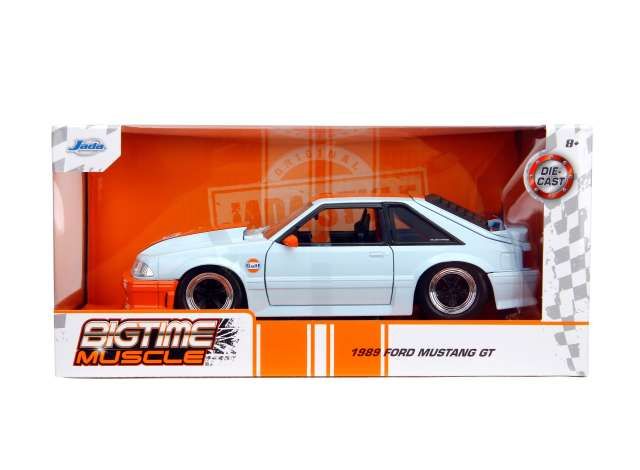 1:24 Jada Toys - 1989 Ford Mustang GT *Big Time Muscle*, blue/orange 1:24 Jada Toys - 1989 Ford Mustang GT *Big Time Muscle*, blue/orange