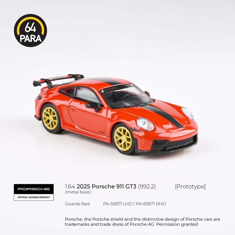 1:64 Para64 - 2025 Porsche 911 GT3 (992.2), guards red LHD 1:64 Para64 - 2025 Porsche 911 GT3 (992.2), guards red LHD