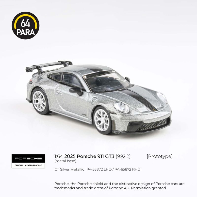 1:64 Para64 - 2025 Porsche 911 GT3 (992.2), GT silver metal RHD 1:64 Para64 - 2025 Porsche 911 GT3 (992.2), GT silver metal RHD
