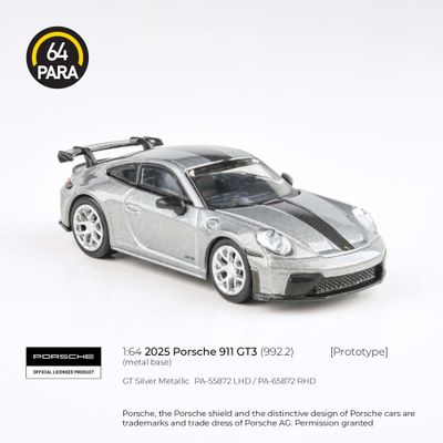 1:64 Para64 - 2025 Porsche 911 GT3 (992.2), GT silver metal LHD 1:64 Para64 - 2025 Porsche 911 GT3 (992.2), GT silver metal LHD