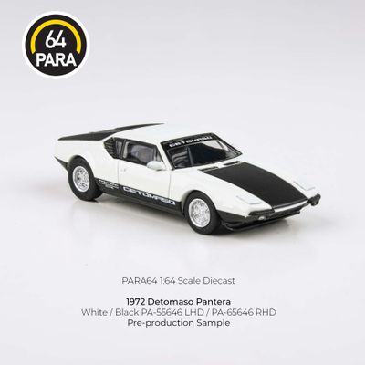 1:64 Para64 - 1972 De Tomaso Pantera, white/black LHD 1:64 Para64 - 1972 De Tomaso Pantera, white/black LHD