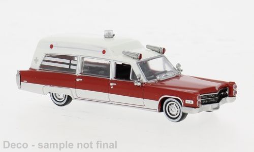 1:87 Brekina - Cadillac Miller Meteor Ambulance, weiss/rot, 1966 1:87 Brekina - Cadillac Miller Meteor Ambulance, weiss/rot, 1966