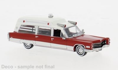1:87 Brekina - Cadillac Miller Meteor Ambulance, weiss/rot, 1966 1:87 Brekina - Cadillac Miller Meteor Ambulance, weiss/rot, 1966