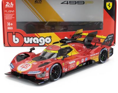 1:24 Bburago - Ferrari 499P 3.0L Turbo V6 Team AF Corse #50 Winner 24h Le Mans 2024 Antonio Fuoco - Miguel Molina - Nicklas Nielsen - Red 1:24 Bburago - Ferrari 499P 3.0L Turbo V6 Team AF Corse #50 Winner 24h Le Mans 2024 Antonio Fuoco - Miguel Molina - Nicklas Nielsen - Red