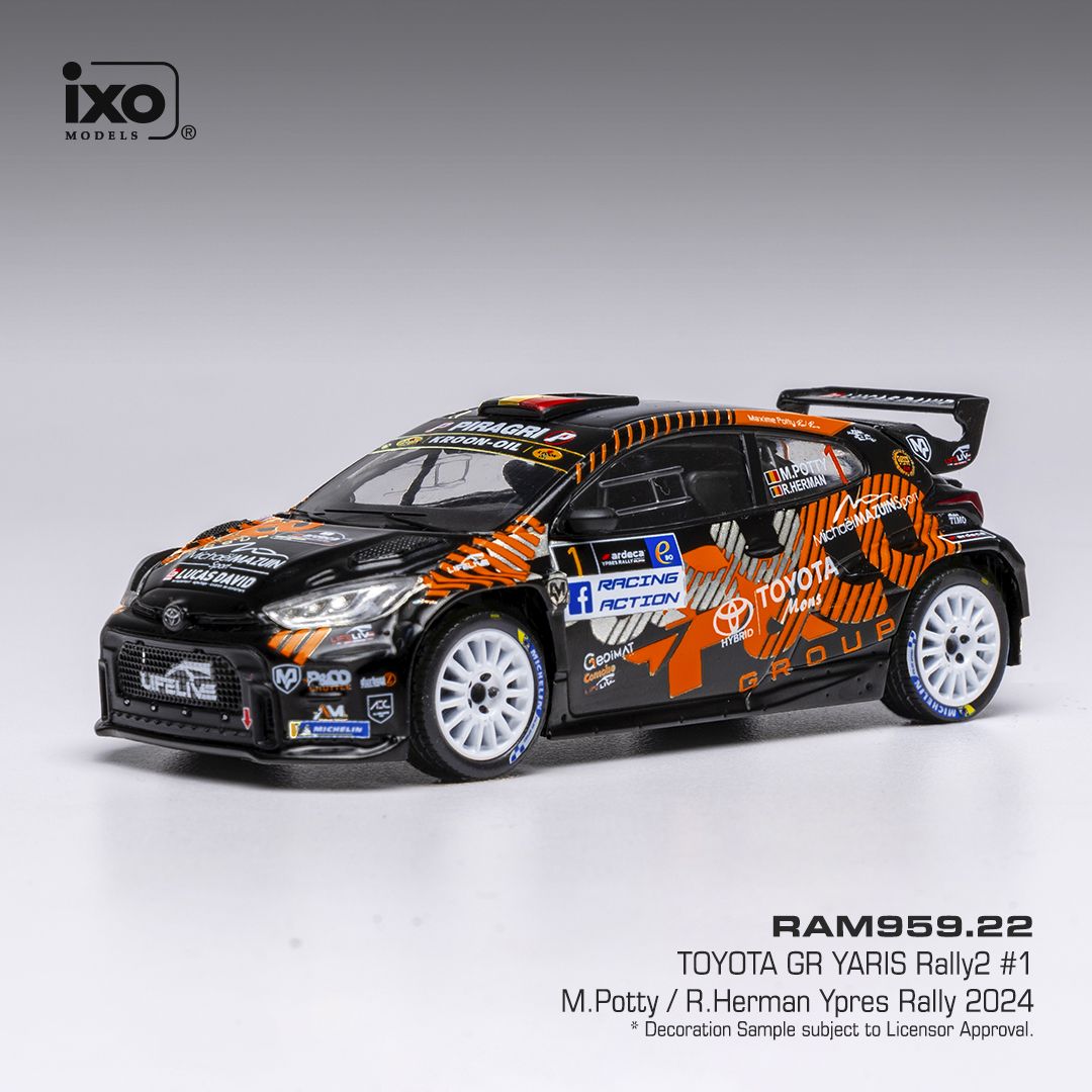 1:43 Ixo - Toyota GR Yaris Rally2 #1 Rally WM Rally Ypres M.Potty R.Herman
