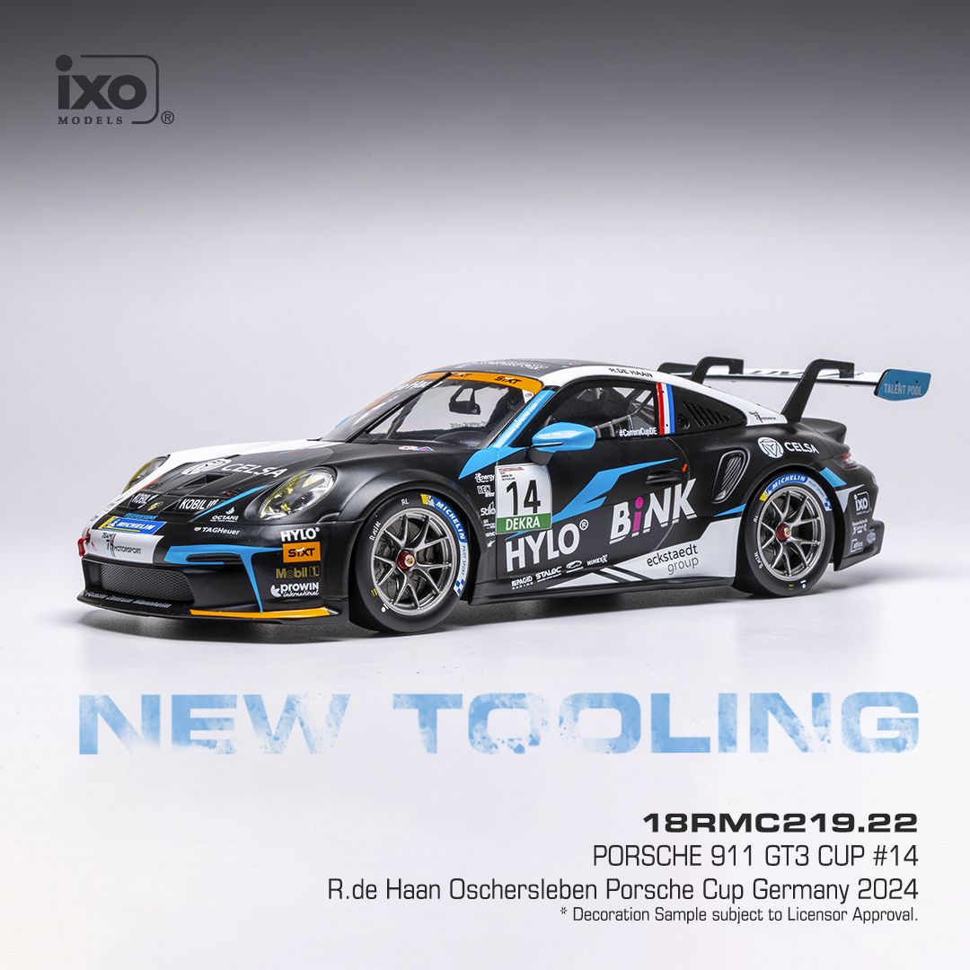 1:18 Ixo - Porsche 911 GT3 Cup #14 Porsche Cup Oschersleben R.de Haan