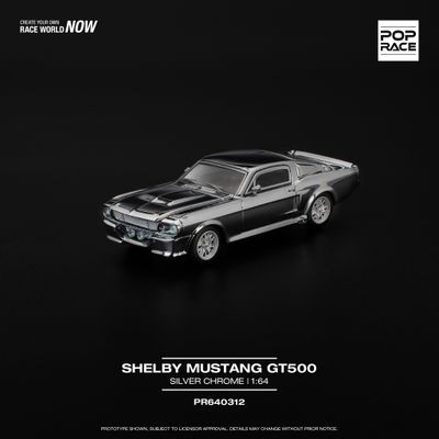 1:64 Pop Race Limited - Shelby Mustang GT500, silver chrome 1:64 Pop Race Limited - Shelby Mustang GT500, silver chrome