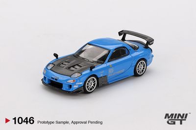 1:64 Mini GT - 2024 Mazda RX7 (FD3S) Re-Amemiya 20B NA 3ROTOR-7 AMA-SAN GO, blue 1:64 Mini GT - 2024 Mazda RX7 (FD3S) Re-Amemiya 20B NA 3ROTOR-7 AMA-SAN GO, blue