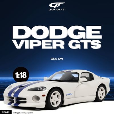 1:18 GT Spirit - 1996 Dodge Viper GTS White 1:18 GT Spirit - 1996 Dodge Viper GTS White