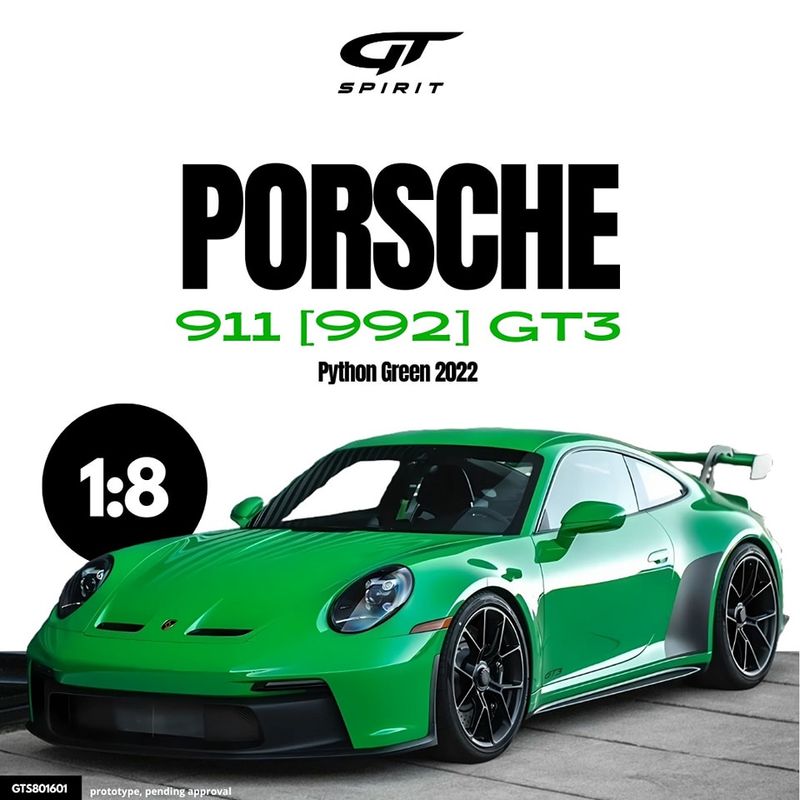 1:8 GT Spirit - 2022 Porsche 911 (992) GT3 Green 1:8 GT Spirit - 2022 Porsche 911 (992) GT3 Green
