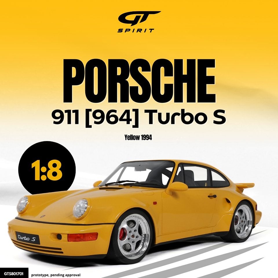 1:8 GT Spirit - 1994 Porsche 911 (964) Turbo S Yellow
