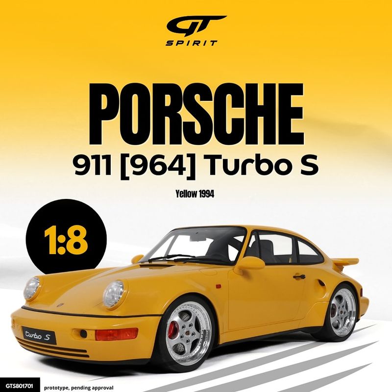 1:8 GT Spirit - 1994 Porsche 911 (964) Turbo S Yellow 1:8 GT Spirit - 1994 Porsche 911 (964) Turbo S Yellow