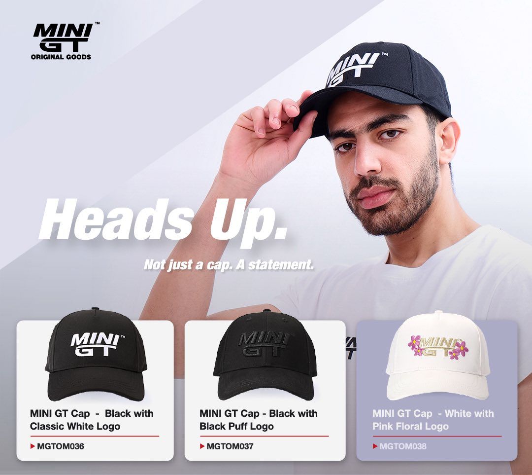 Mini GT Merchandise - Mini GT Cap, black with black puff logo