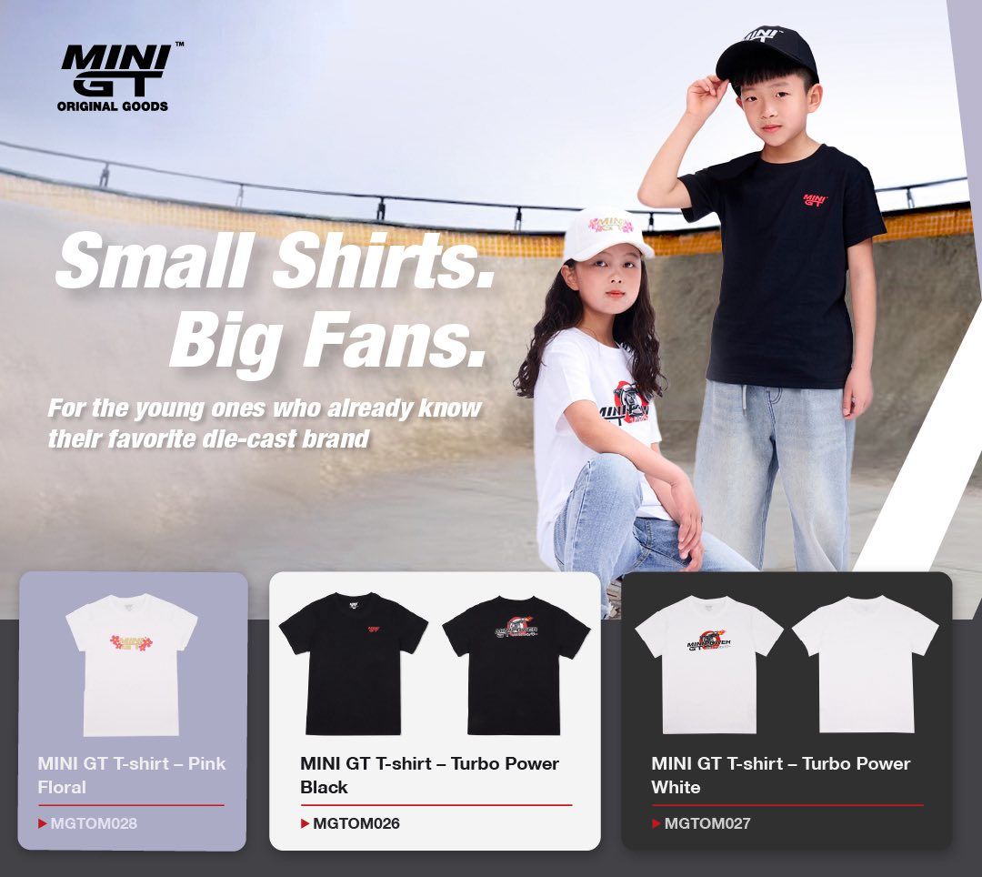 Mini GT Merchandise - T-shirt - Turbo Power, black *Junior (kid size 8)*