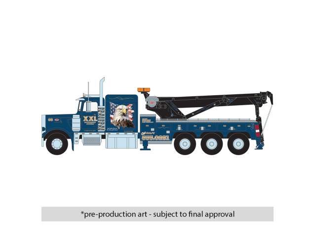 1:43 Ixo USA - 1980 Peterbilt 359 Wrecker, blue with eagle 1:43 Ixo USA - 1980 Peterbilt 359 Wrecker, blue with eagle