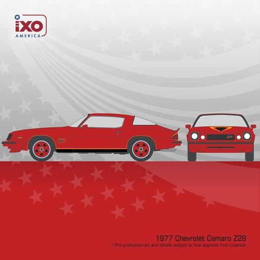 1:64 Ixo USA - 1977 Chevrolet Camaro Z28, red 1:64 Ixo USA - 1977 Chevrolet Camaro Z28, red