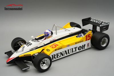 1:18 Tecnomodel - Renault F1 RE30B V6 Turbo Team renault Elf #16 Winner France GP 1982 R. Arnoux *With Pilot Figure* 1:18 Tecnomodel - Renault F1 RE30B V6 Turbo Team renault Elf #16 Winner France GP 1982 R. Arnoux *With Pilot Figure*