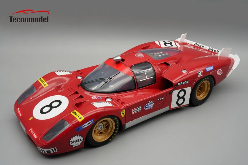 1:12 Tecnomodel - Ferrari 512S 5.0L V12 Team Sefac Spa Ferrari #8 #11 4th 24h Le Mans 1970 *With Showcase* 1:12 Tecnomodel - Ferrari 512S 5.0L V12 Team Sefac Spa Ferrari #8 #11 4th 24h Le Mans 1970 *With Showcase*