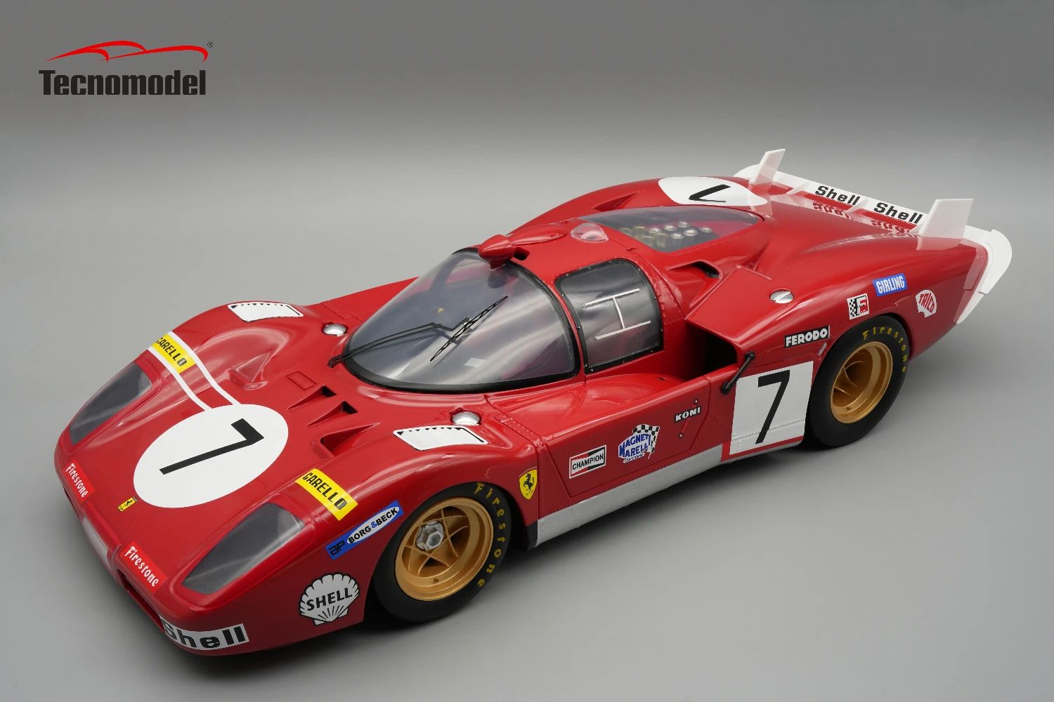 1:12 Tecnomodel - Ferrari 512S 5.0L V12 Team Sefac Spa Ferrari #7 #11 4th 24h Le Mans 1970 *With Showcase*