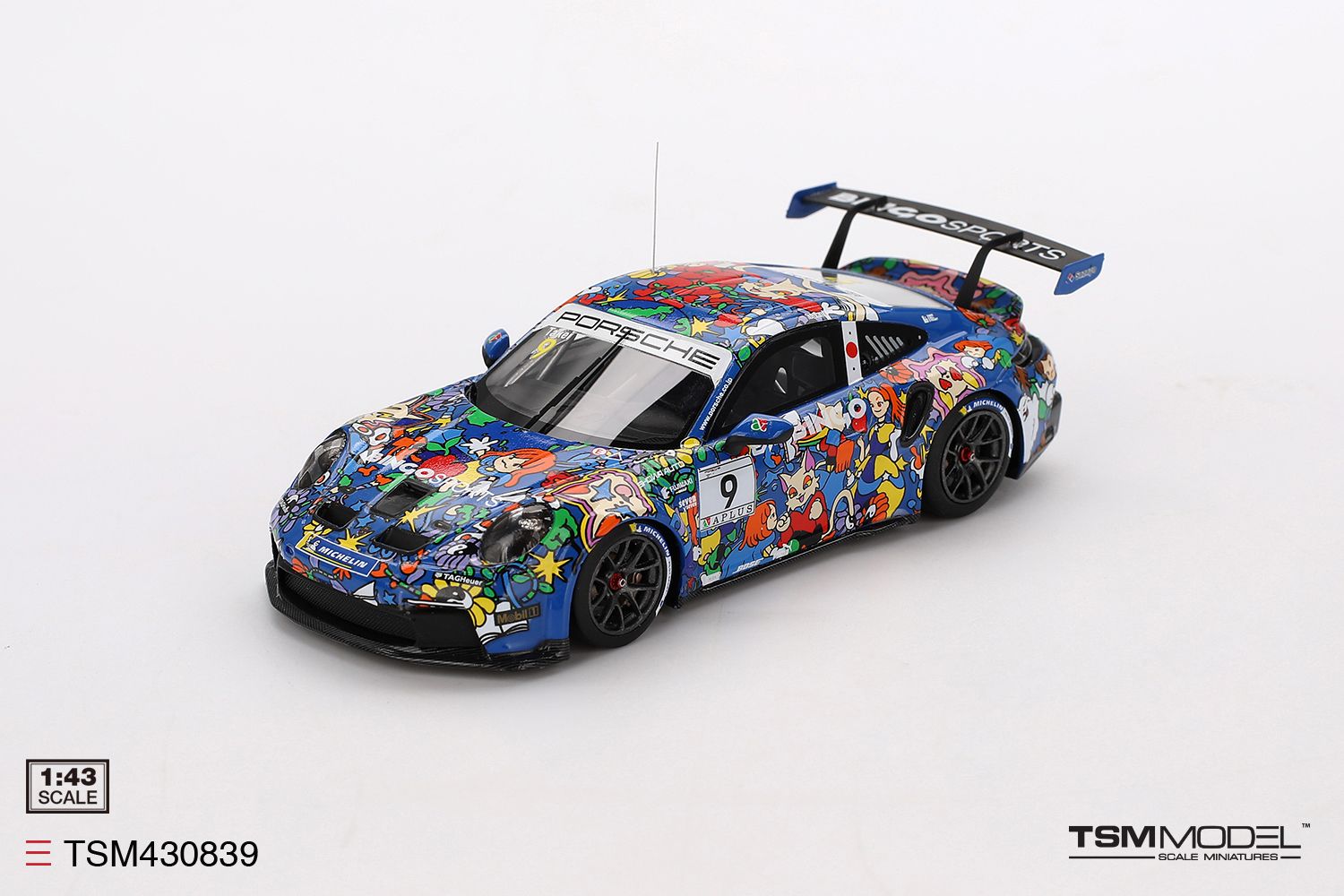 1:43 TSM - Porsche 911 GT3 Cup #9 BINGO RACING Shinji TAKEI 2024 Porsche Carrera Cup Japan ProAM Class