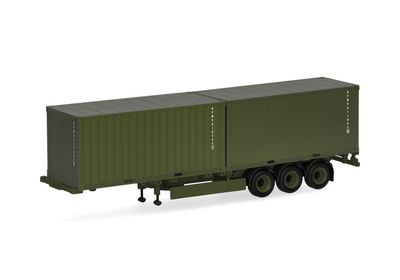 1:87 Herpa - Containerauflieger 3achs mit 2 x 20ft. Container 1:87 Herpa - Containerauflieger 3achs mit 2 x 20ft. Container "Bundeswehr"