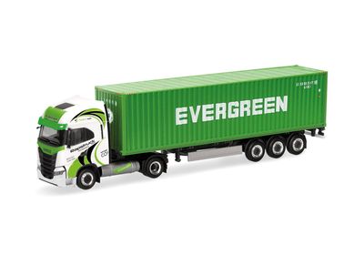 1:87 Herpa - Iveco S-Way LNG 40ft. Container-Sattelzug 1:87 Herpa - Iveco S-Way LNG 40ft. Container-Sattelzug "Rapstrucks / Evergreen"