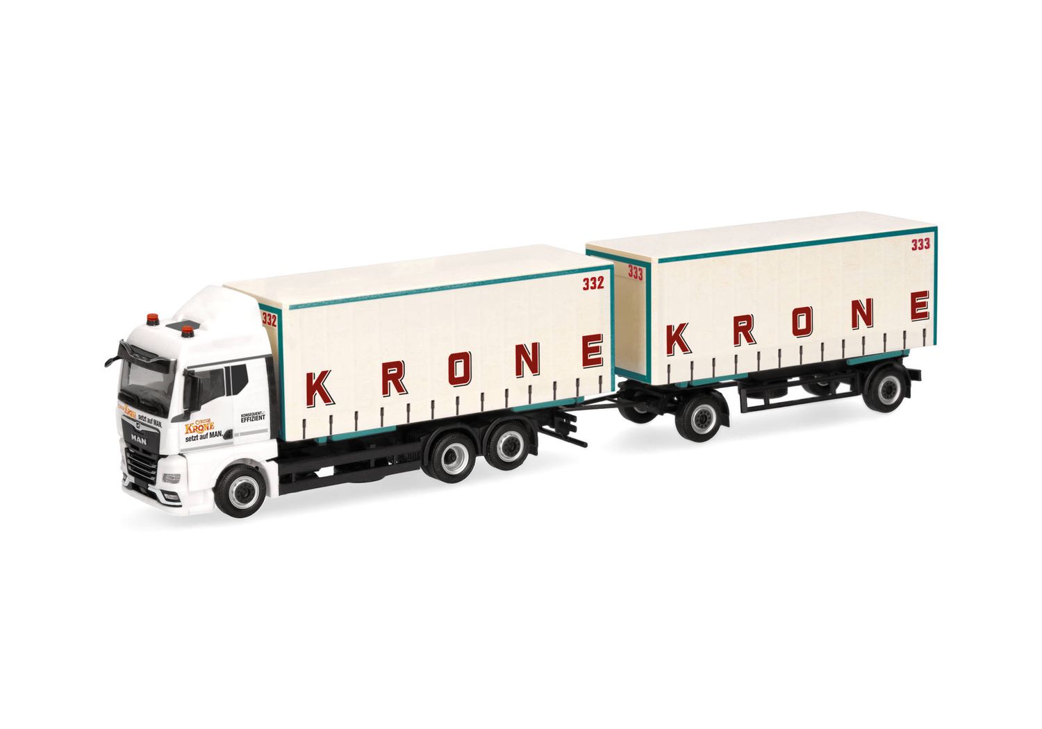1:87 Herpa - MAN TGX GM Wechselgardinenplanen-Hängerzug "Circus Krone"