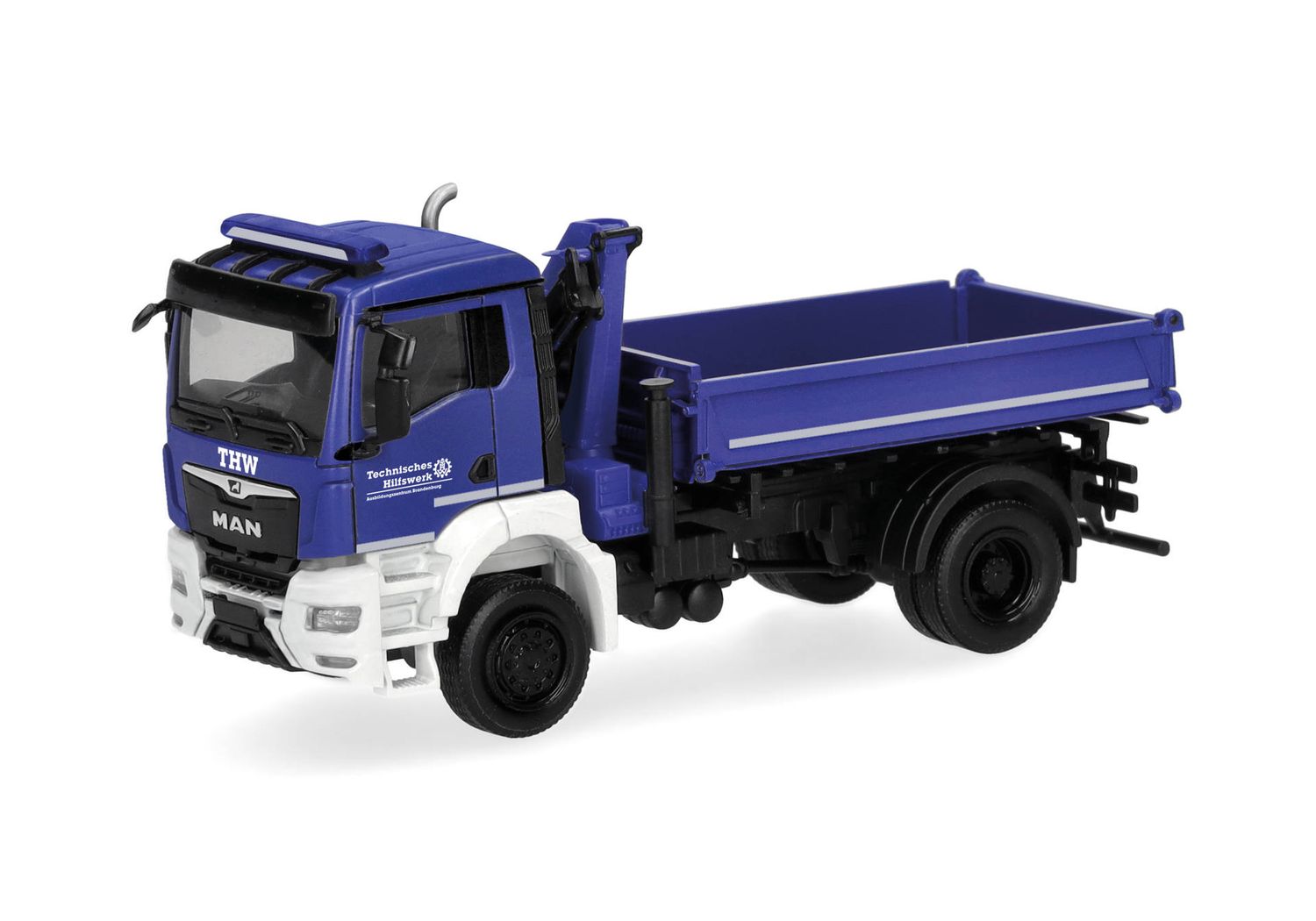 1:87 Herpa - MAN TGS NN Dreiseitenkipper mit Ladekran, 2achs, "THW Brandenburg"