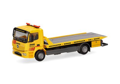 1:87 Herpa - Mercedes-Benz Atego 13 Plateau-Abschlepp-LKW 1:87 Herpa - Mercedes-Benz Atego 13 Plateau-Abschlepp-LKW "Jäger"