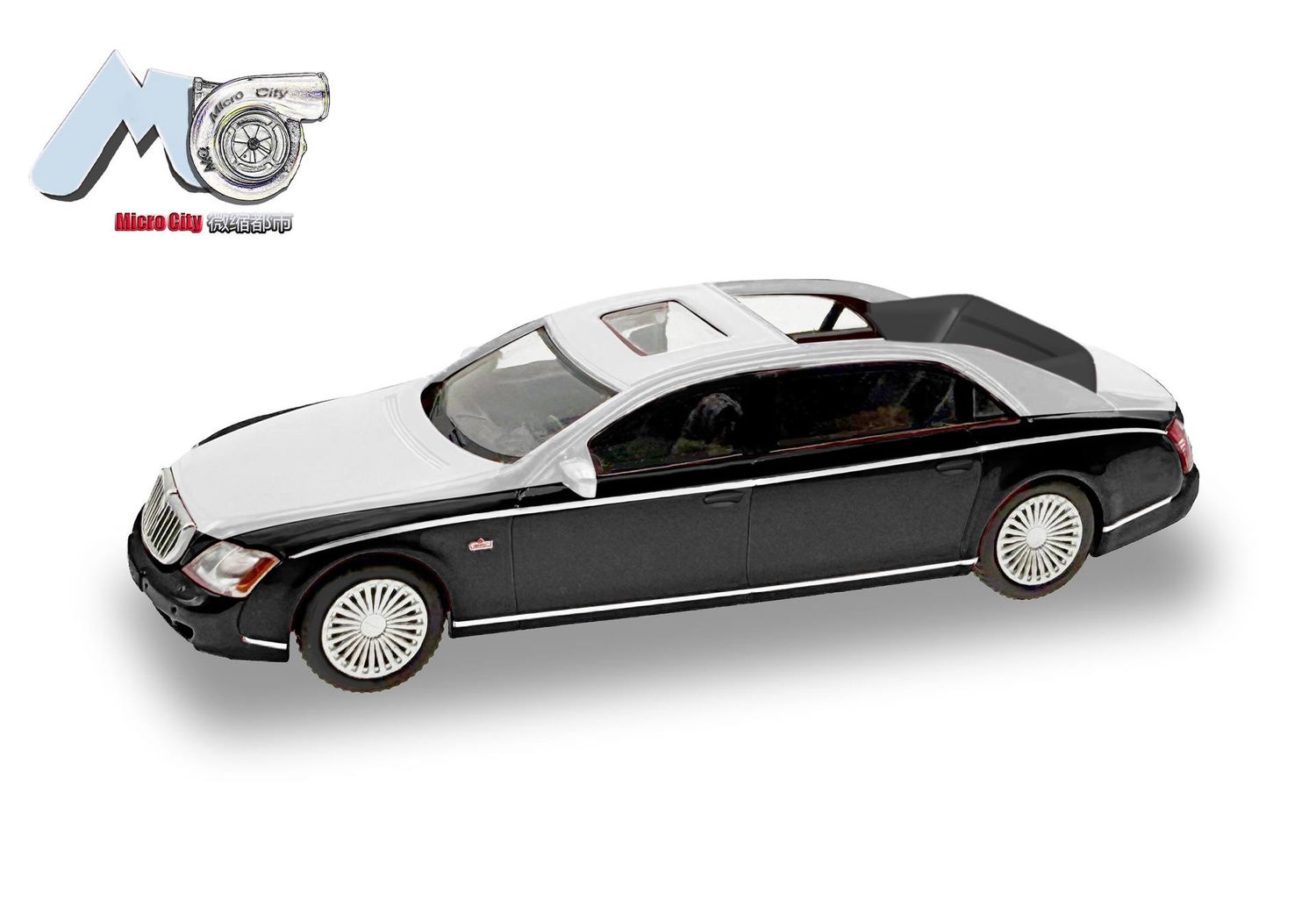 1:87 Herpa - MicroCity: Maybach 62S, schwarz/silber (2002-2013)